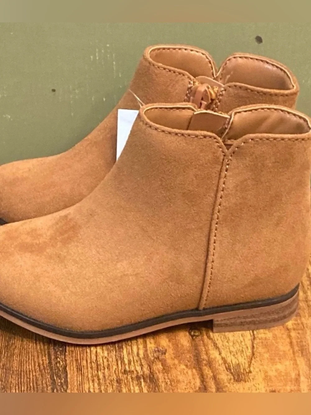 Cat & Jack Toddler Penelope Zipper Boots Cognac brown Size 8T  new